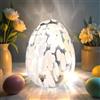 Nexoria Uova di Pasqua a LED, in ceramica, decorazione pasquale a LED, con illuminazione, decorazione pasquale in porcellana, con luce calda, decorazione pasquale in ceramica, funzionamento a batteria,