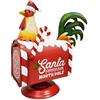 EMPOTEC Cassetta Postale Babbo Natale Buca delle Lettere Vintage con Simpatico Gallo Addobbo Decorazione Natalizia in Metallo Alta qualità Idee Regalo 52x35x18cm