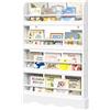 WOLTU Libreria Montessoriana per Bambini, Scaffale Porta Libri Salvaspazio a 4 Ripiani, Piccola Libreria a Muro in Legno, per Cameretta, Stanza dei Giochi, 80x12x118cm