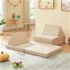 [en.casa] Divano Componibile per Bambini Set Modulare per Gioco Lettura Relax Cuscini Materassini da Pavimento Moduli Imbottiti Fodera Rimovibile in Velluto a Coste 120x66x46 cm Beige
