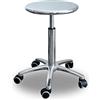 IDEALSEDIE DI GALIZIA MICHELE IDEALSEDIE SGABELLO GIREVOLE IN ACCIAIO CROMATO, BASE IN ALLUMINIO, SEDUTA IN ACCIAIO, ALZATA A GAS 50/67CM, RUOTE PER PAVIMENTI DELICATI