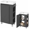 paplinskimoebel - Mobile base con lavabo SEVA, 46 cm di larghezza, Set di mobili da bagno per bagno e WC ospiti, Lavabo in piedi o sospeso, Mobiletto con portarotolo - Antracite