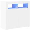 vidaXL Credenza con Luci LED Bianca 80x35x75 cm