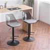 Fiximaster set di 2 sgabelli da bar trasparenti in acrilico regolabili in altezza con schienale e poggiapiedi, sedie girevoli imbottite a 360° moderne per cucina, sala da pranzo, bancone e bar