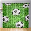 Surwin 2 Pezzi Tende a Vetro con Occhielli, Calcio Stampa Tende per Interni, Tende Camera da Letto, Tende Voile Semi Trasparenti, per Camera da Letto, Cucina, Soggiorno (Calcio su Prato,107x213cm)