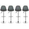 THINFAR Set di 2/4/6/8 pzs Sgabelli da Bar, sgabelli Bar, sgabelli Cucina, Sedia Alta da Bar, Rotazione 360 °, Altezza Regolabile (Grigio-4pzs)