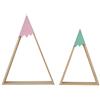 Nacnic Set di 2 mensole da parete in stile montagna. Rosa e turchese. Scaffali galleggianti con design triangolare.