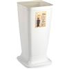 Acan Tradineur Portaombrelli in plastica Rattan Supporto Ombrello Quadrato per Ingresso Ufficio Business, Casa 51,5 x 26 x 26 cm, Bianco