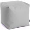 Avalon - Pouf Poggiapiedi CUBO Jazz, Puff Poggiapiedi Divano quadrato, Pouffe Imbottito in Similpelle Resistente e Antistrappo, Comodo e Impermeabile, Made in Italy(50cm-Argento)