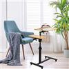 HUOLE Scrivania per Laptop, Tavolino da Divano, avolino multiuso, Tavolino a rotelle pieghevole, Leggero, Multiuso,70 * 44 * 65/95 CM-colore del legno naturale