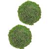 SHINEOFI Palline Finte Decorative a Forma di Muschio 2 Pezzi 10 Cm, Decorazione a Sfera Naturale per Giardino e Arredamento Casa, Riempitivo per Ciotole e Ornamenti da Interno ed Esterno