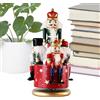 Generico Carillon Schiaccianoci, carillon natalizio,Divertente scatola musicale dello Schiaccianoci | Decorazione di figurine di schiaccianoci dipinte a mano, decorazioni natalizie rotanti colorate per negozi