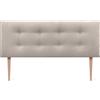 DHOME Testiera in Similpelle o Tessuto AQUALINE Pro con 2 file di Bottoni e Gambe Testiera Imbottita per Letto di Lusso (145x105cm con gambe (Letti 120/135/140), Tessuto Beige)