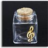 DLM Bomboniere DLM27800 (Kit 12 Pezzi) Barattolo in Vetro Icona in Legno Chiave di Violino sol Musica Porta Confetti bomboniera Regalo