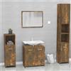 HaoChrymec Set di Mobili da Bagno in Legno di Rovere Affumicato, Mobile Bagno Completo con Specchio, Design Moderno Salvaspazio, Set Mobili Bagno con Ante e Maniglie, per Bagno e Toilette, 60x33x61 cm