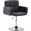 CLP Sedia Design Lounge Los Angeles Similpelle I Poltroncina Girevole E Regolabile I Sedia Pranzo Imbottita Con Braccioli, Colore:nero