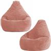 icon Dalton Pouf Bambini, Rosa, Set da 2, Velluto a Coste, Poltrona Sacco con Riempimento Incluso, Sedia Bambini, Mobili Camera da Letto