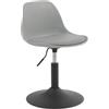 WOLTU Sgabello con Schienale Moderno Sedia da Cucina Girevole a 360° Altezza Regolabile Senza Braccioli in PU Altezza della Sedia 39,5cm-50,5cm Grigio BH304gr-1