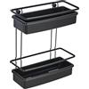 Wenko Scaffale a Molinella, 2 Piani per Il Bagno con Cestini Profondi, Appoggio Sicuro Dei Prodotti per L'Igiene, in Acciaio Verniciato Opaco con Inserti in Plastica, (Lxaxp): 30 X 35 X 14 Cm, Nero
