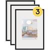walther design nera 40 x 60 cm con vetro artistico Confezione da 3, cornice in plastica New Lifestyle KVX460B3