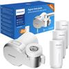 Philips Water Ontap Filter AWP3705P3/10 MICROFILTRAZIONE con DISPLAY DIGITALE e 3 Cartucce di Ricambio, Capacità di Filtrazione 1000 L