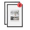 walther design cornice nera 15 x 20 cm confezione doppia, Galeria cornice in plastica KB520HD
