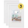 walther design bianca 30 x 40 cm confezione da 3, cornice in plastica New Lifestyle KV040W3