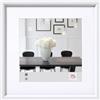 walther design bianca 20 x 20 cm con passe-partout, cornice in plastica Steel Style ES220W