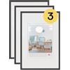 walther design Nero 15 x 20 cm Confezione da 3, Cornice in plastica New Lifestyle KV520B3