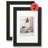 walther design Home HO015BD Cornice portafoto in legno, in confezione da 2 pezzi, da 10 x 15 cm, colore nero