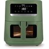 Tognana Iridea,Friggitrice ad aria 8L, doppia resistenza, display digitale, timer, 80-200°C, finestra, 2000W, Verde Salvia