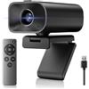 Ynoonvon Webcam per conferenze all-in-one con zoom 5x, doppio microfono integrato, altoparlante da 5 W e copertura per la privacy, fotocamera USB ePTZ con telecomando per computer, laptop, Mac, zoom