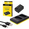 pabuTEL-Bundle Set 2 in 1 per Panasonic Lumix DC FZ82, con batteria compatibile con Panasonic DMW-BMB9 e BMB9e e caricatore MicroUSB (ricarica 2 batterie contemporaneamente)