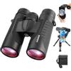 Adasion 12 x 42 Binocolo Professionale Potente- Prismi BaK4 e Lente FMC, Potente Binocolo per Birdwatching, Caccia, Escursionismo con Adattatore per Cellulare e Treppiede