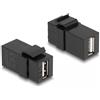 DeLOCK Mã³Dulo Keystone USB 2.0 A Femmina > USB 2.0 A Nero Marca