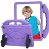 Horett Tablet EVA Custodia Protettiva Cover Girevole Maniglia Pieghevole Antiurto Lavabile Ritagli Precisi per HD10 2021 2023 (Viola chiaro)
