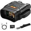 fesoklaf Occhiali per visione notturna Binocolo per visione notturna 1080P per adulti Zoom digitale 10X Campo di visione 2624FT 2000mAh Visione notturna ricaricabile Schermo HD da 2,8 pollici con scheda TF da