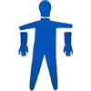 JOJIDE Tuta elastica for schermo verde Video Chroma Key Sfondo Effetto invisibile Tuta attillata Costumi Cosplay 160-180 cm(Blue Split,180cm)