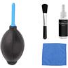 Hemobllo Kit Pulizia Computer 4 Pezzi Spazzola per Elettronica e Panno in Microfibra Nero, Fluido Detergente 20ml e Soffiatore Aria per Pulizia Tastiera e Schermo