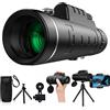 NKMWL Telescopio monoculare ad alta potenza 12x50 HD con supporto per smartphone e treppiede per adulti e bambini, Bak4 Prisma Monoculare impermeabile per caccia, campeggio, birdwatching escursionismo,