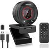 Galyimage Webcam AI 2K per PC, 1080P 60fps TOF per computer con zoom digitale 8X, webcam USB 3.0 con telecomando/HDR/doppio microfono con cancellazione del rumore per streaming e riunioni su zoom/team