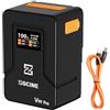 Sunydog Batteria di Tipo V da 6400 MAh, Batteria con Attacco a V con Display LCD per Videocamere/luci Video a LED (Arancia)