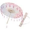 GARIOUANS Ombrello Cinese da Danza 82cm Rosa Nappine Decorative | Set Unico per Scena e Arredamento, Legno e Tessuto Seta Poliestere, Delicato e Artistico