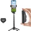 Swokely Stick Selfie Portatile con Remoto BT, Supporto per Treppiede Desktop, Bastone Selfie Portatile Retrattile per Telefono, Adatto Ai Viaggi