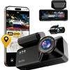ZXDZSW Dashcam Pro 2.0 4k con telecamera anteriore e posteriore, GPS, scheda da 64 GB gratuita, dashcam con monitoraggio del parcheggio, grandangolo 170°, visione notturna e modalità parcheggio