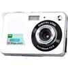 LLGTFQ Fotocamera digitale Schermo TFT da 2,7 pollici 5.0 MP Anti-vibrazione Zoom digitale 8X Videocamera Pixel 1800w Fotocamera for selfie Per lo streaming(With 16GB SD Card,Silver)