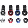 IWOWHERO Kit 4 Lenti per Fotocamera Smartphone 3 in 1 Grandangolare Macro Fish-Eye Clip Obiettivo Esterno per Cellulare in Vetro ad Alta Trasmittanza Set Portatile per Fotografia Viaggi