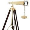 SHAROOANTIPAZ Telescopio da 39 pollici con treppiede in legno antico dorato da pavimento in ottone