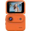 Getdoublerich Y360 Action Camera, 4K Action Camera con Stabilizzato Flip Screen Ricarica Veloce 360 Vista Panoramica per Sport Vlog (Arancione)