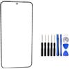 UPONEW Pannello esterno anteriore per Samsung Galaxy S25 Plus, vetro esterno nero con strumento di apertura (non LCD e digitalizzatore)